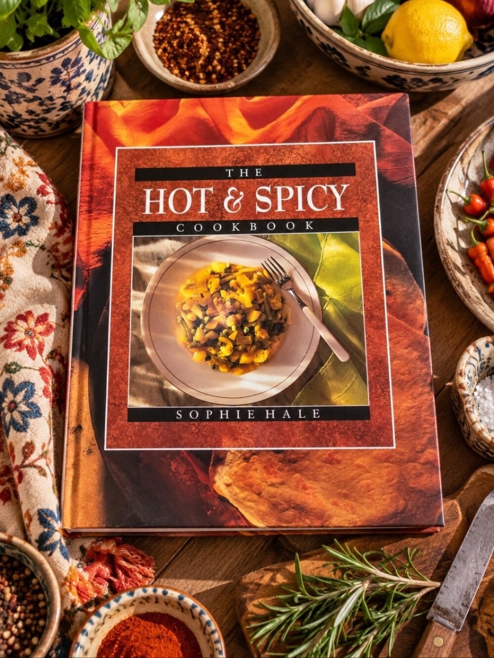 4/$15 The Hot & Spicy Cookbook Sophie Hale Hardcover 1996 International Spicy